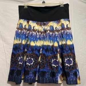 Blue and gold patterned skirt